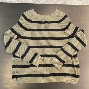 Express green striped sweater